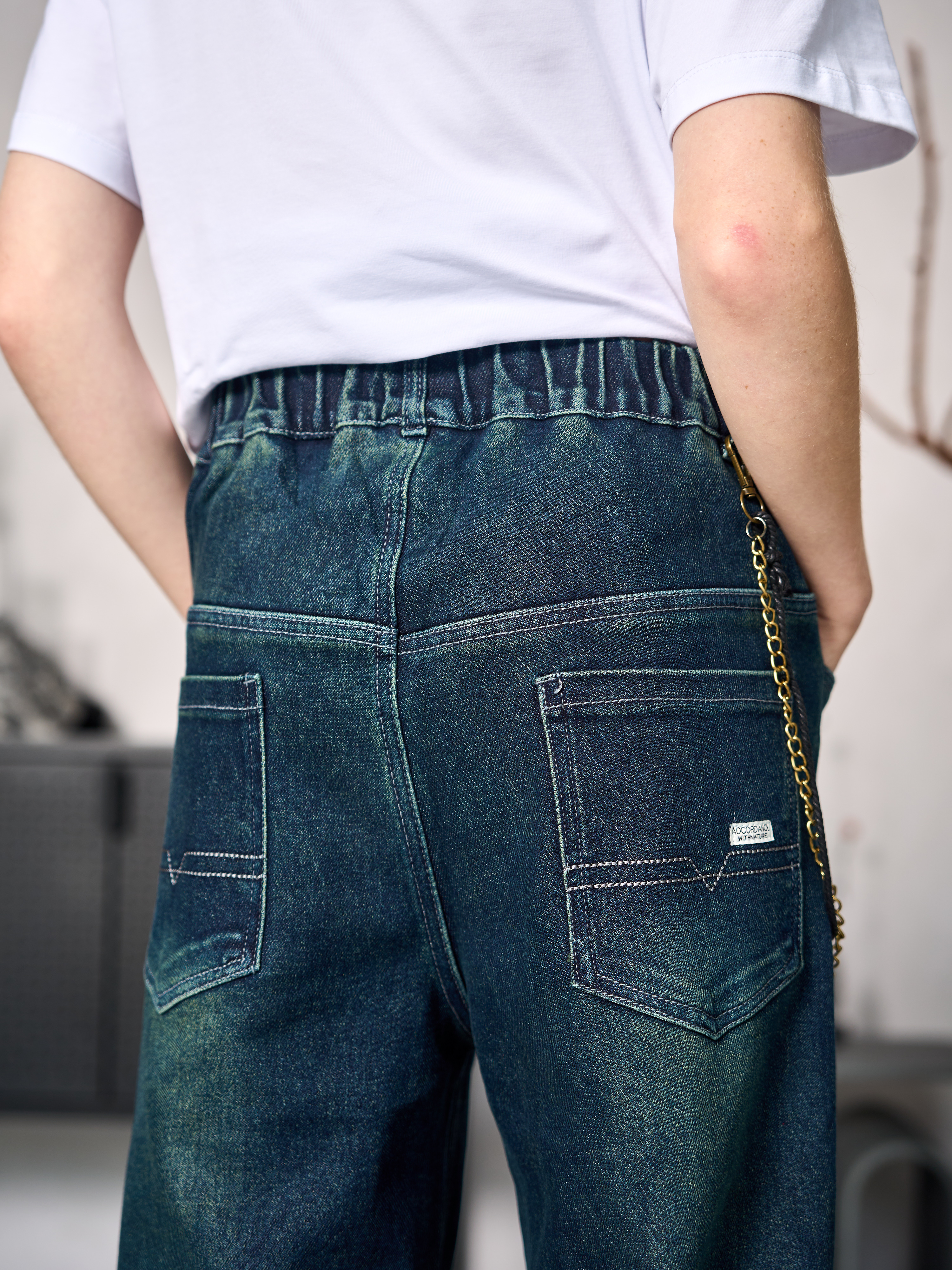 Джинсы-багги СИНИЙ МИР WMF79795-H63 - фото 16