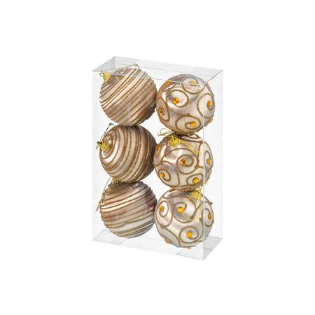 Набор Elan Gallery 6 новогодних шаров 8х8 см Восточные узоры