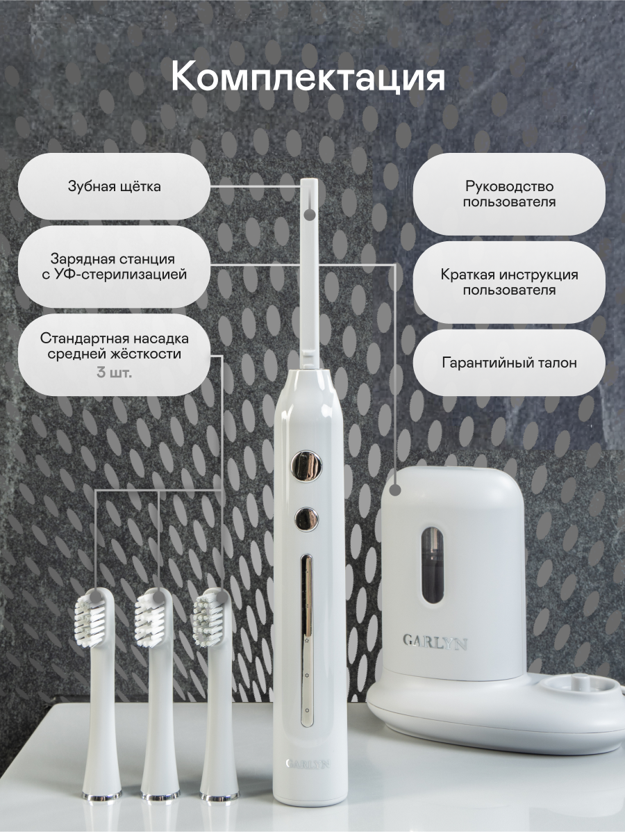 Зубная щетка ультразвуковая GARLYN 1 шт. - фото 9