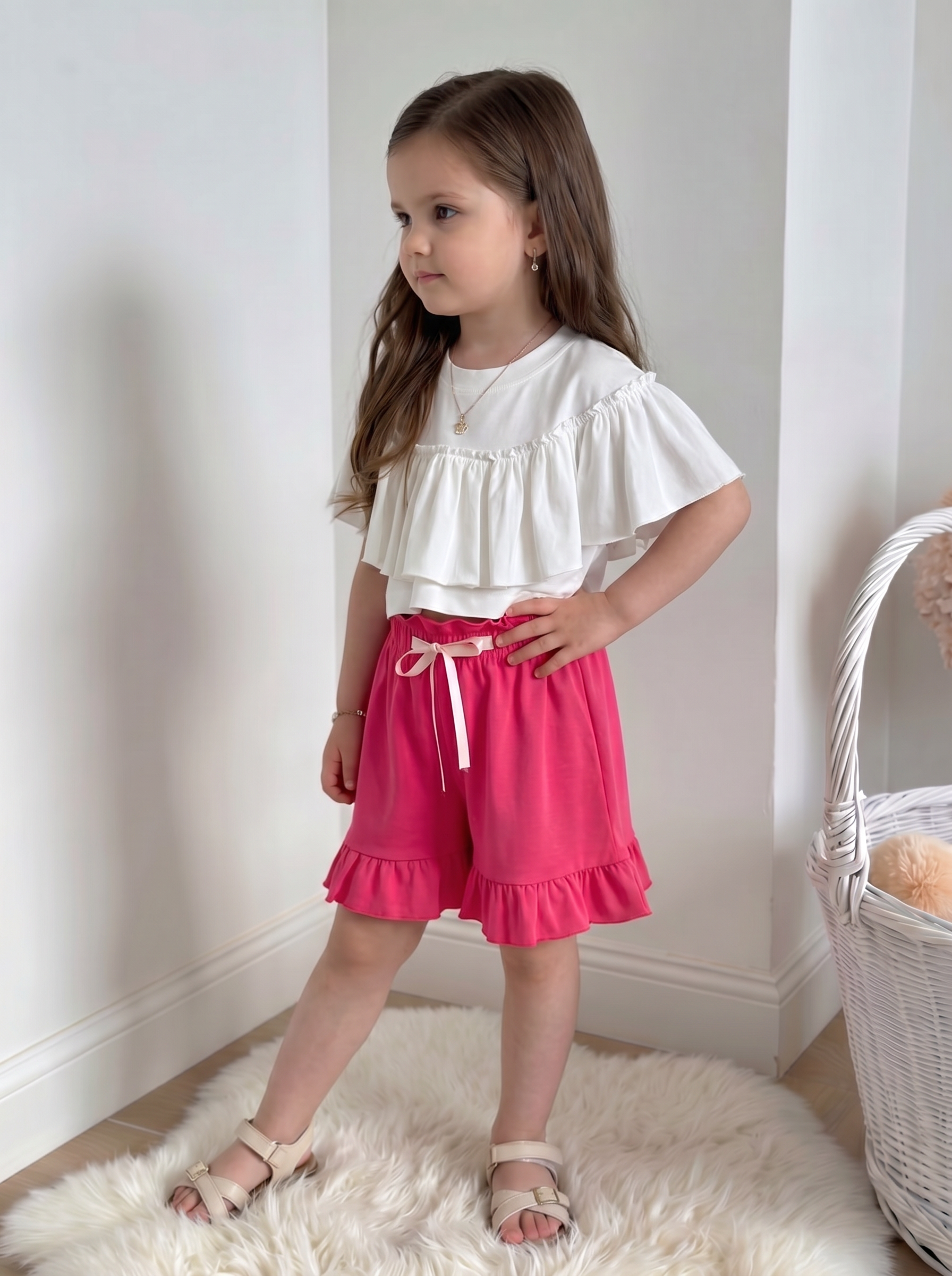 Костюм Artcher kids Костюм003Бело-розовый_с_шортами - фото 5