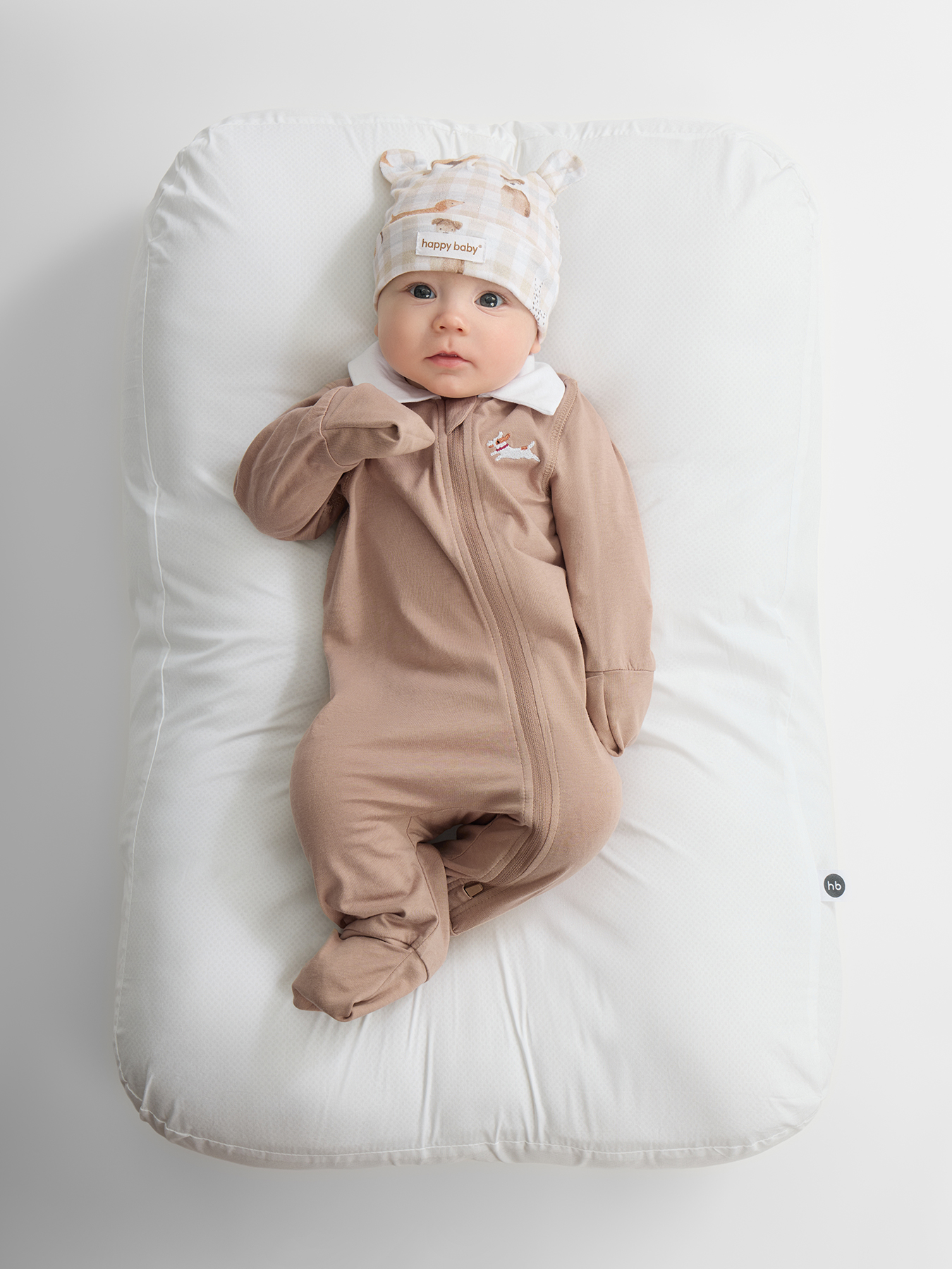 Комбинезон 2 шт и нагрудный фартук Happy Baby 90161-0_beige(dog) - фото 2