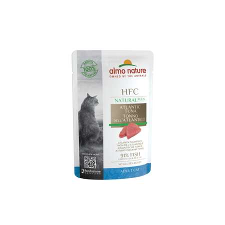 Корм для кошек Almo Nature 55г HFC атлантический Тунец 91% мяса