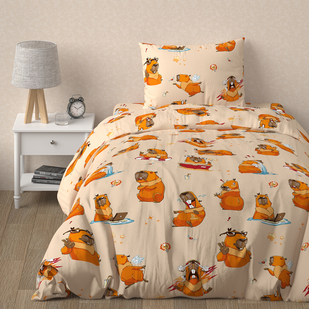 Комплект постельного белья TEO kids Капибара 1.5-спальный - фото 5