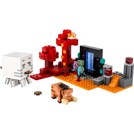 Конструктор LEGO Minecraft Засада на нижнем портале блочный