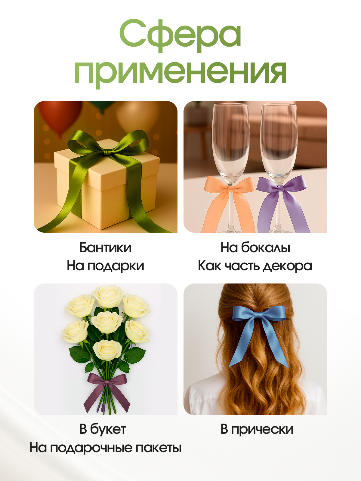 Ленты атласные AXLER тонкие упаковочные набор 10 шт - фото 6