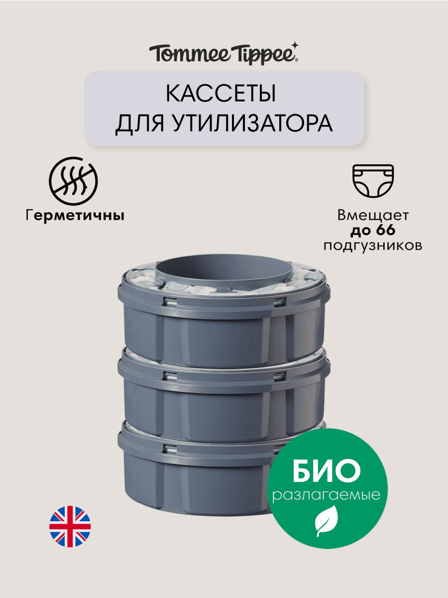 Кассеты для утилизатора Tommee tippee накопителя 3 шт для подгузников Twist Click - фото 1