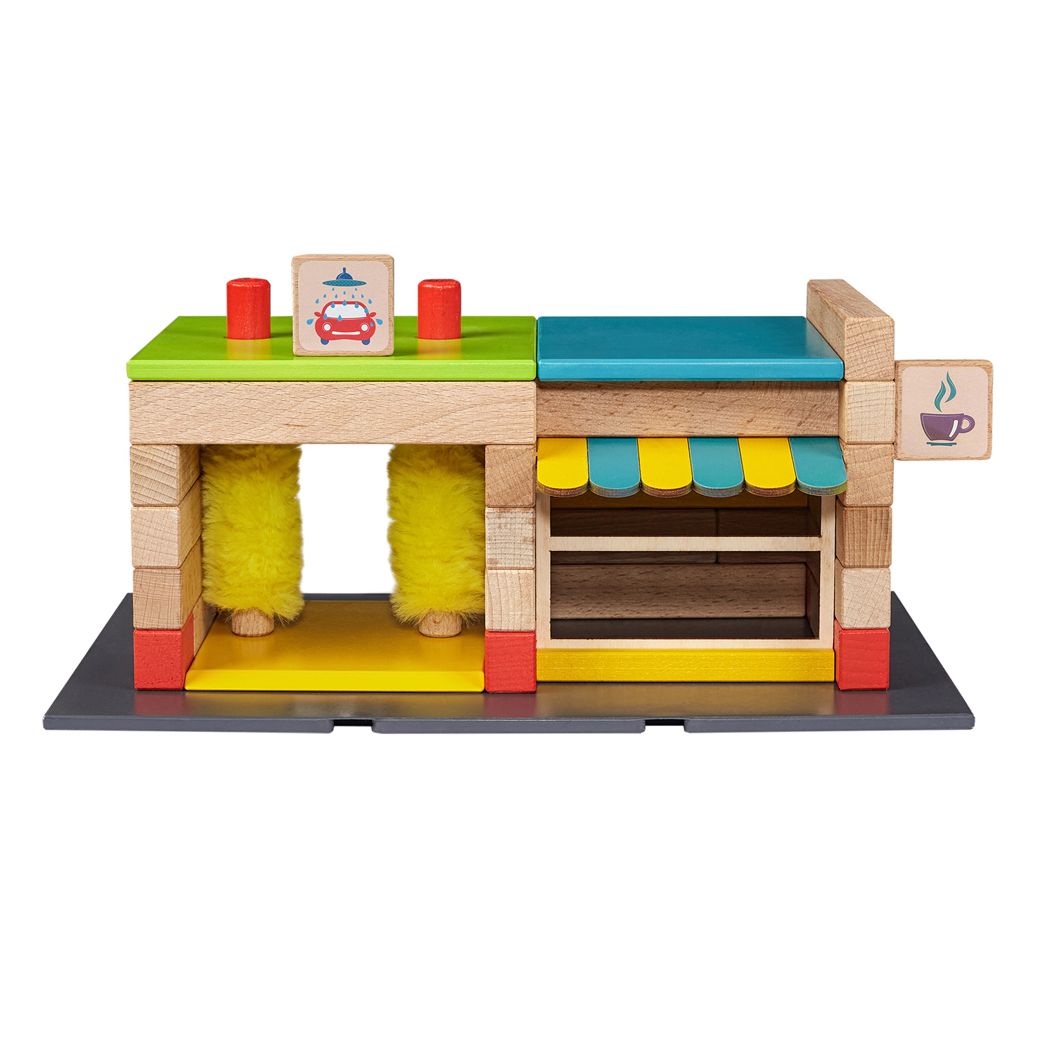 Конструктор WOOD BLOCKS Транспарк деревянный - фото 13