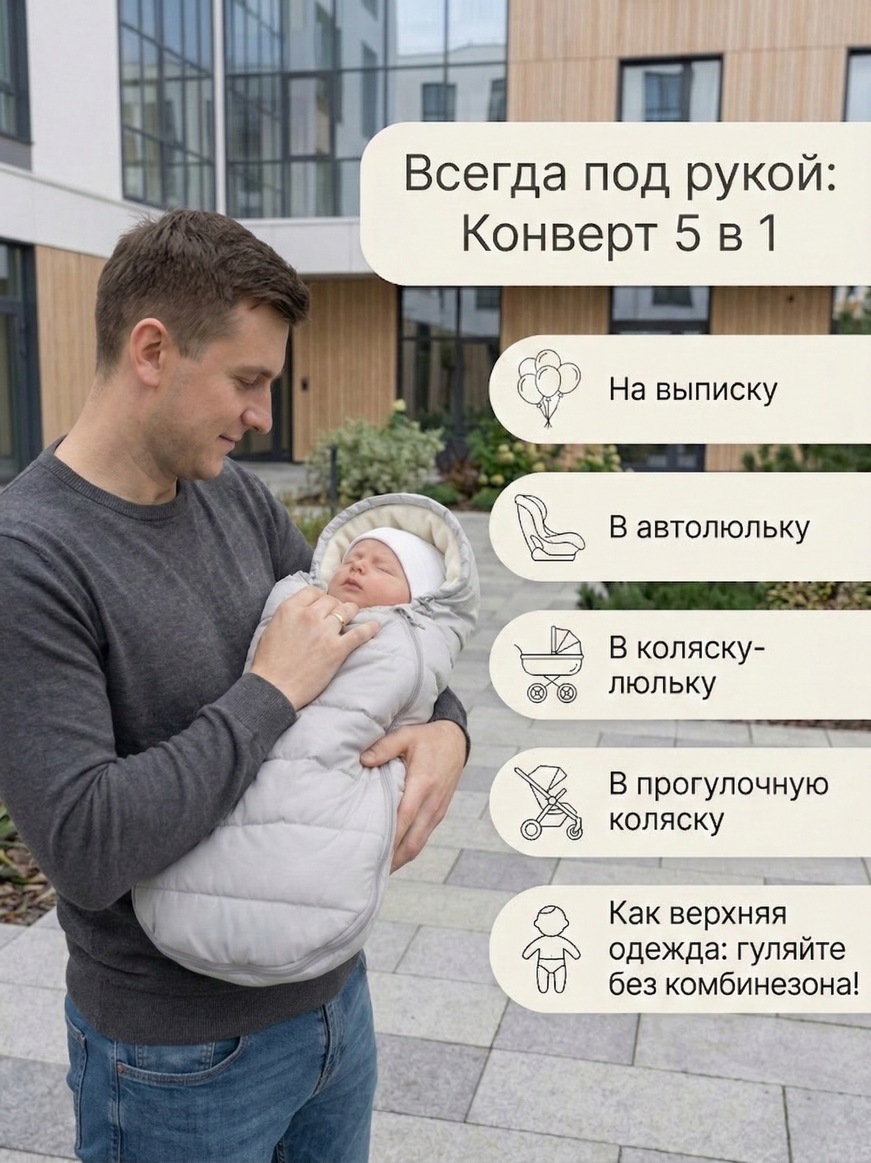 Конверт в коляску СОННЫЙ ГНОМИК Милки - фото 3