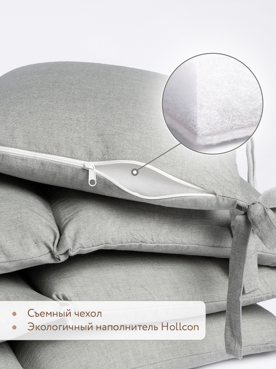 Бортик Perina Серо-оливковый 4 дет. - фото 4