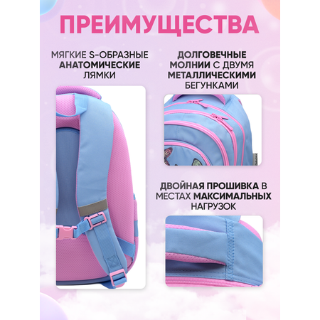 Ранец ПАНДАРОГ Голубые бабочки