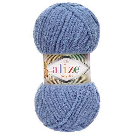 Пряжа для вязания Alize softy plus 100 г 120 м микрополиэстер мягкая плюшевая 374 джинс 5 мотков