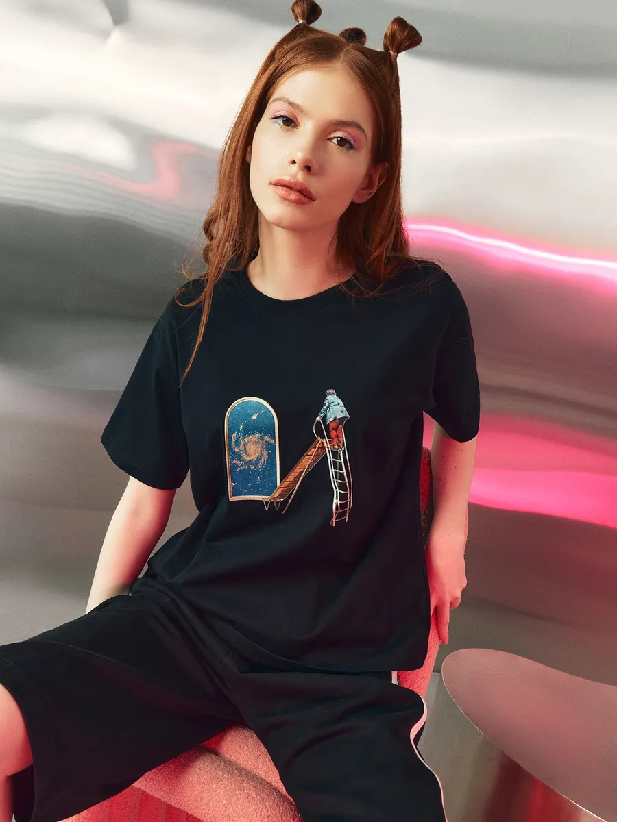 Футболка Mark Formelle (Марк Формэль) 112678/черный +печать13 - фото 5