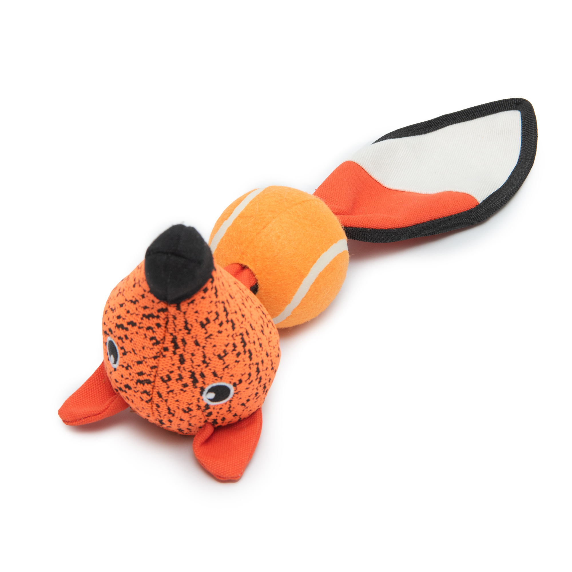 Игрушка для собак Barbaks Лиса с теннисным мячиком шуршит пищит 43*15 см - фото 2