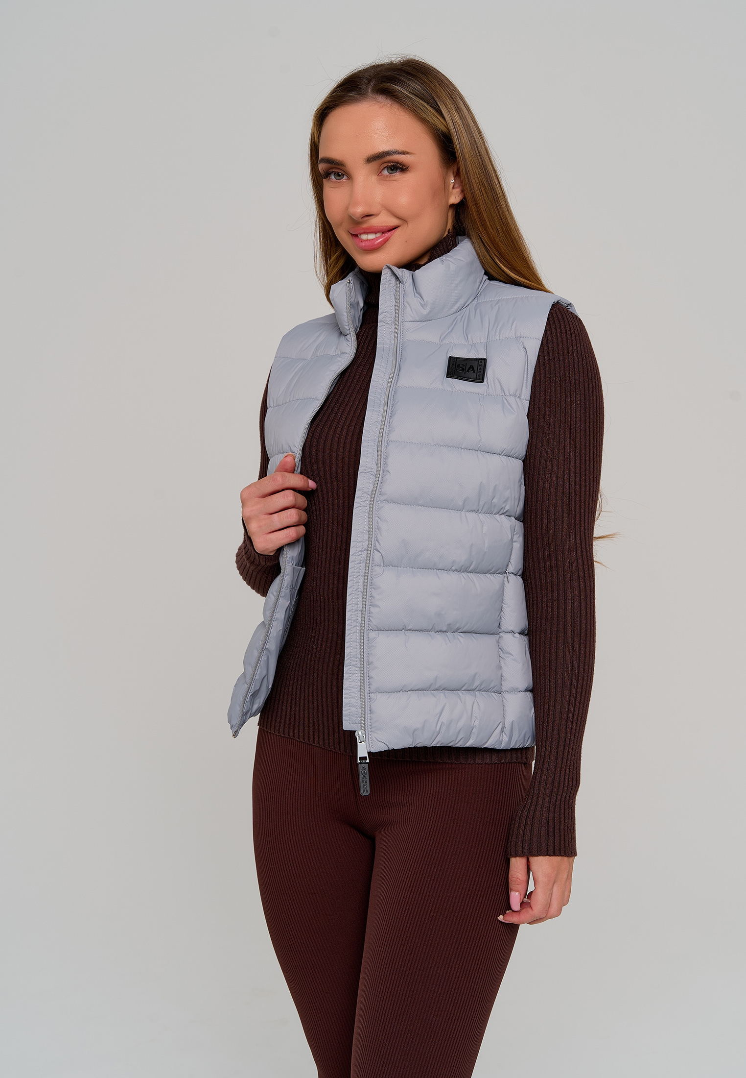 Жилет Stylish AMADEO AV-8508-светло-серый - фото 7