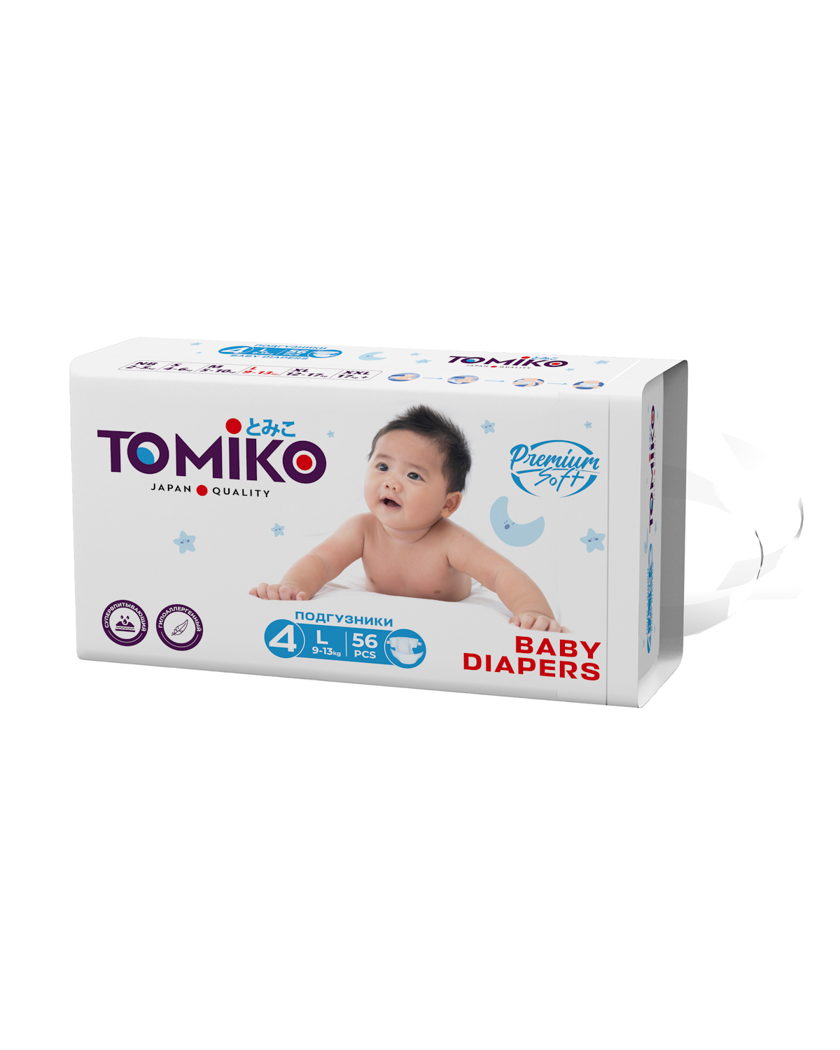 Подгузники Tomiko L (9-13кг) 56 шт. - фото 2