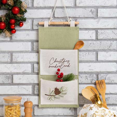 Кармашек текстильный Этель Christmas 2 отделения 20х41 см