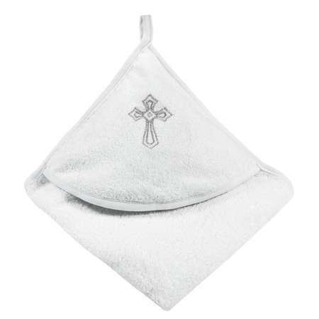 Полотенце Amarobaby Little Angel silver с уголком Белый