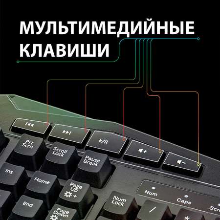Клавиатура игровая Sonnen проводная для компьютера подсветка черная
