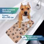 Коврик для ванны VILINA c присосками для животных 43х90 см. коричневый