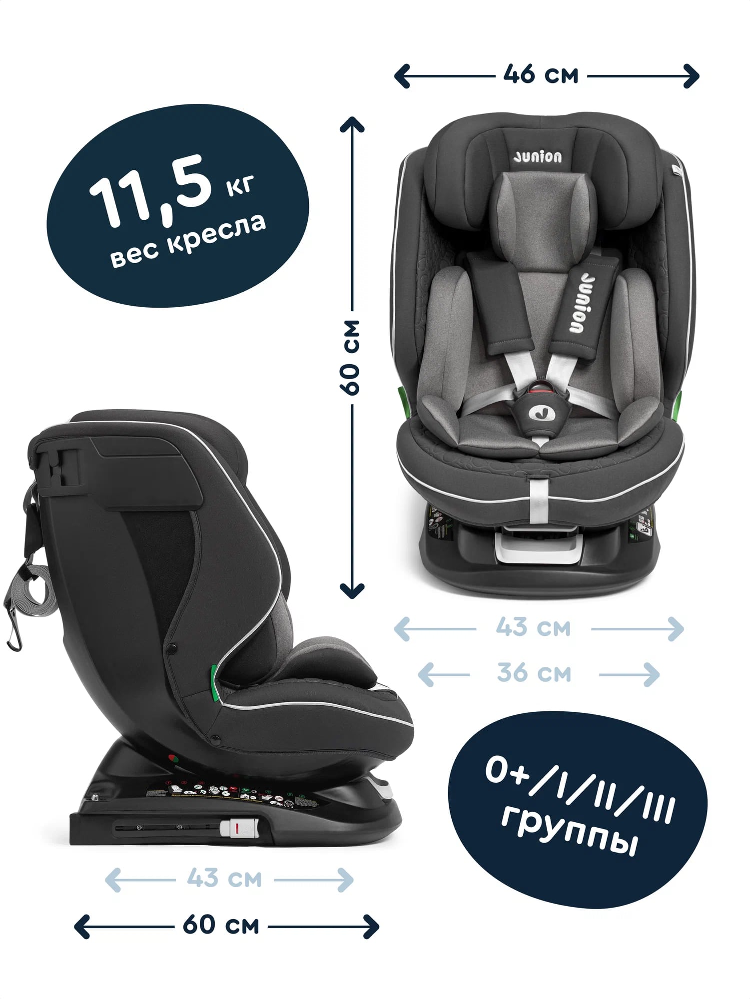 Автокресло Junion Julsi Isofix 0+/1/2/3 (0-36 кг) - фото 3