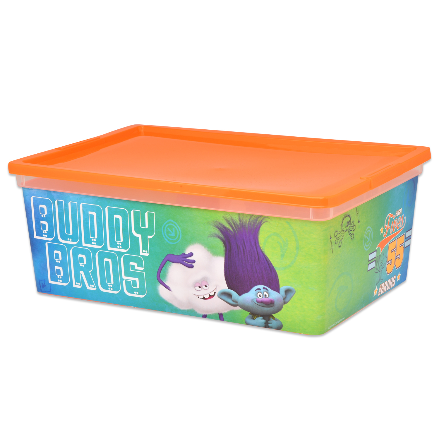 Коробка Полимербыт Trolls 10л Сине-Оранжевая 4371674 - фото 3