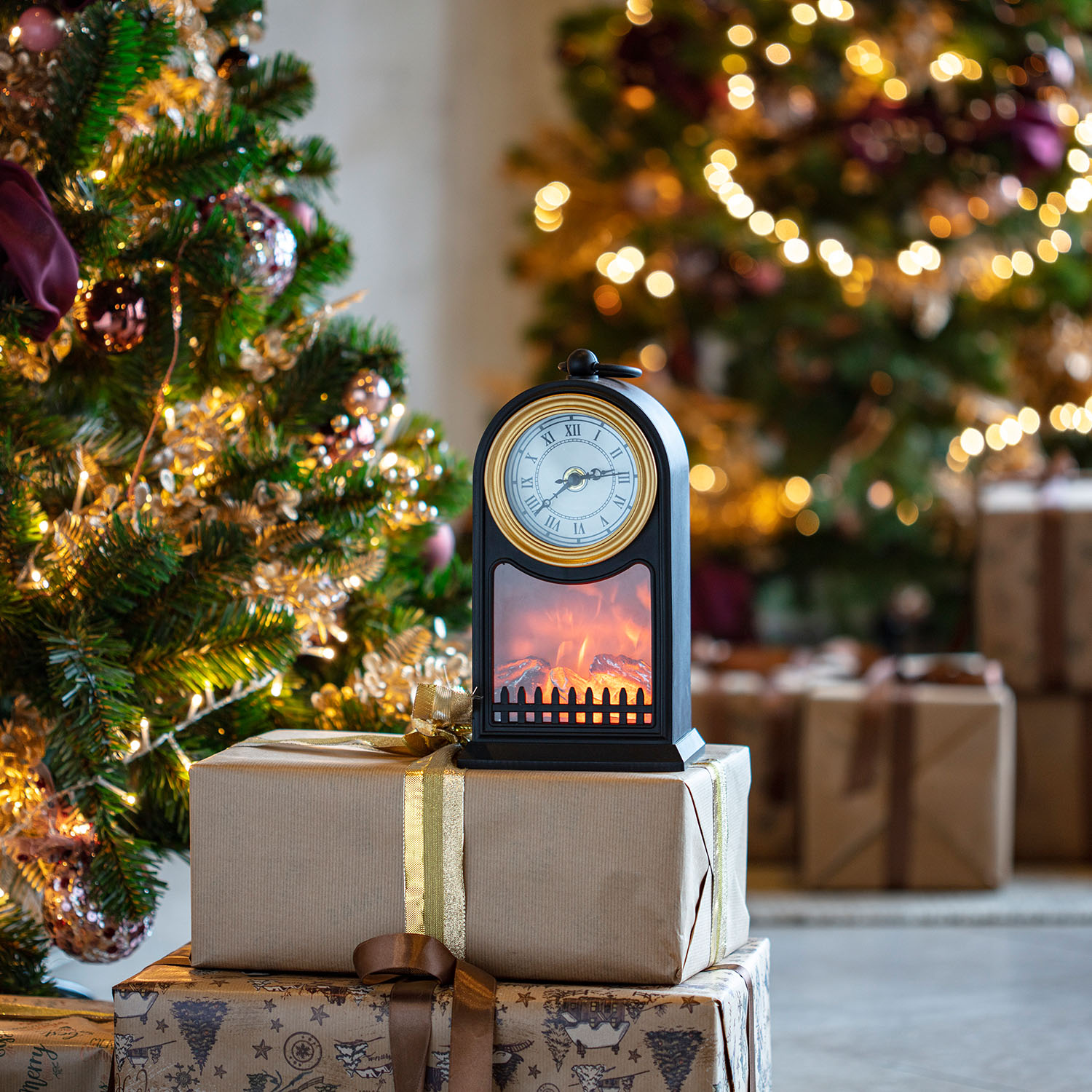 Светодиодный камин NEON-NIGHT «Старинные часы» USB + батарейки с эффектом живого огня - фото 6