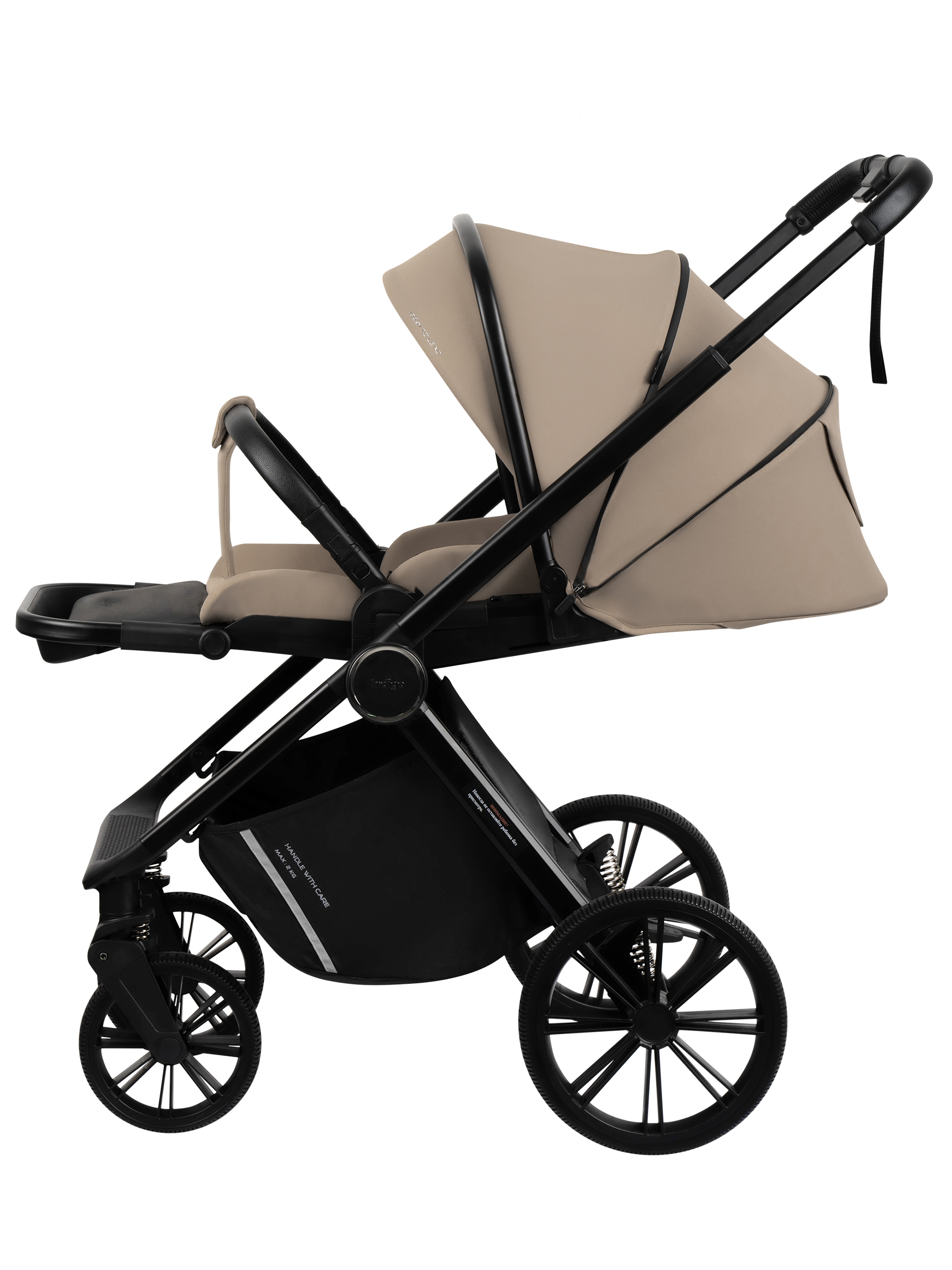 Коляска 2в1 Indigo Sting бежевый - фото 11