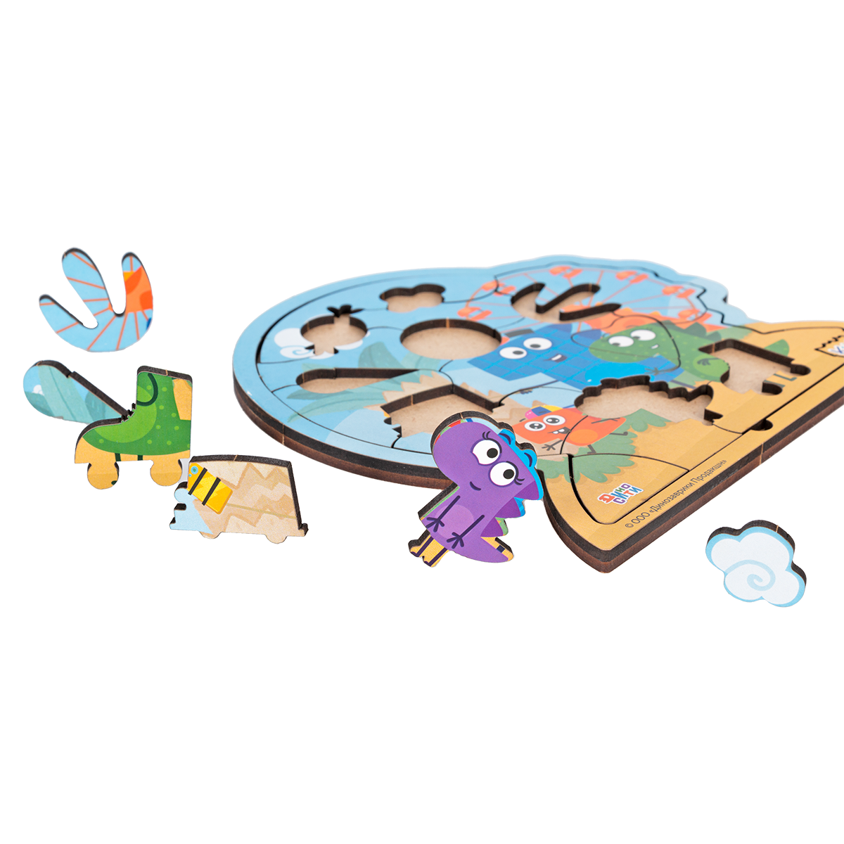 Пазл KiddieArt Семейка завров в ДиноЛэнд деревянный - фото 5