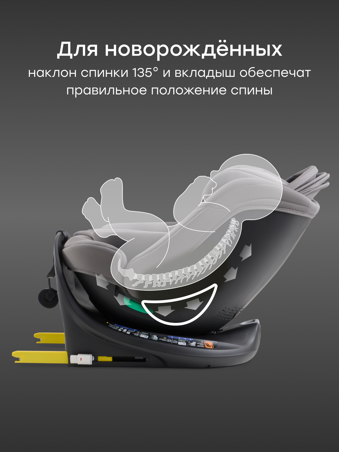 Автокресло Happy Baby Sheltix Isofix 0+/1/2/3 (0-36 кг) серый - фото 8