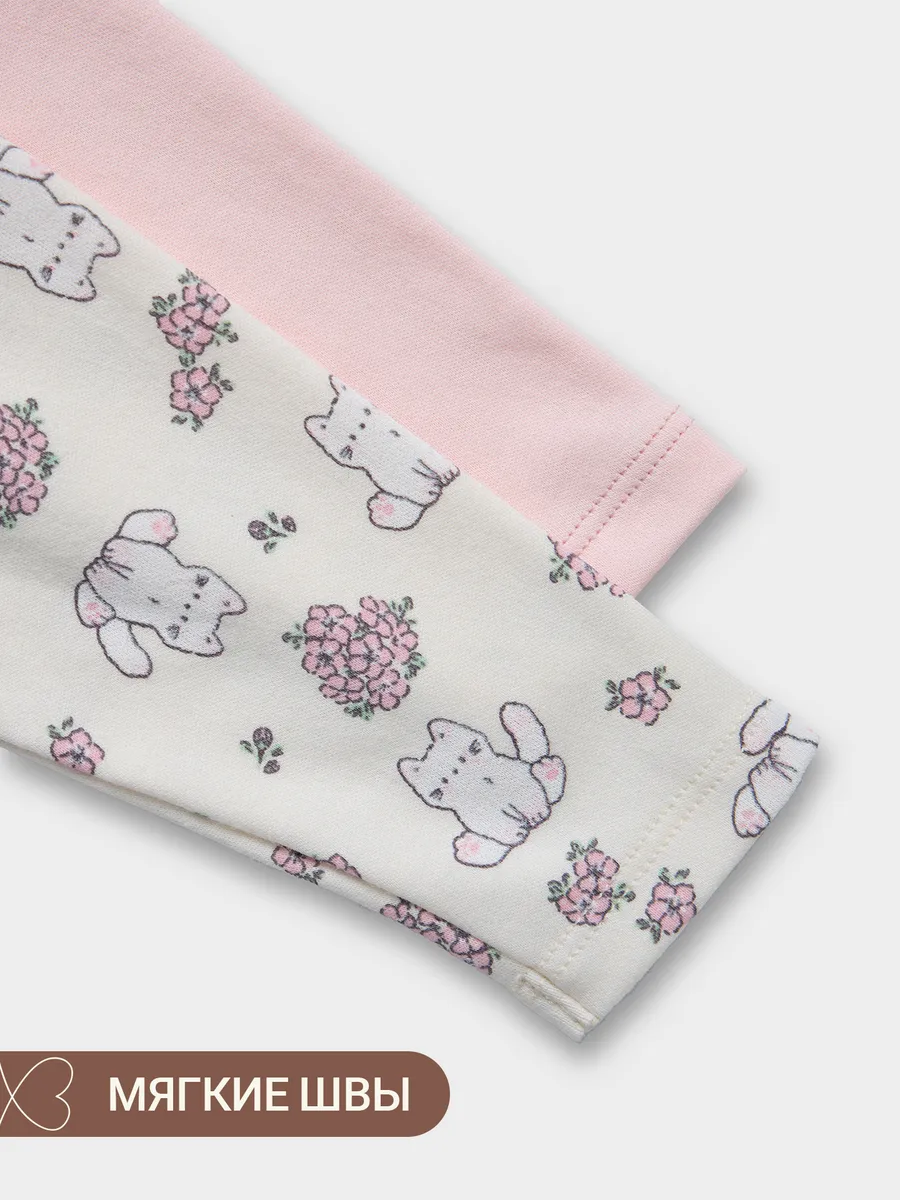 Комбинезон 2 шт Mark Formelle (Марк Формэль) 14005-2/котики с цветами на молочном +розовый - фото 8