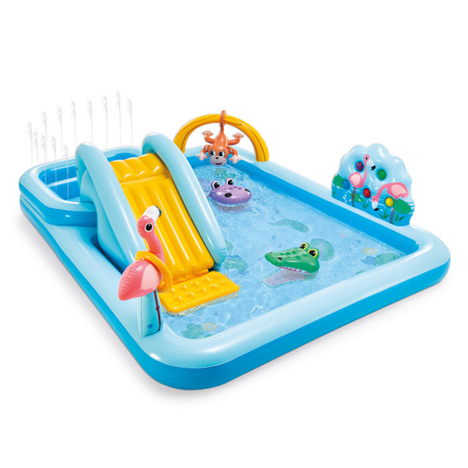 Игровой центр Джунгли INTEX 244х98х71 см с горкой и фонтаном - фото 1