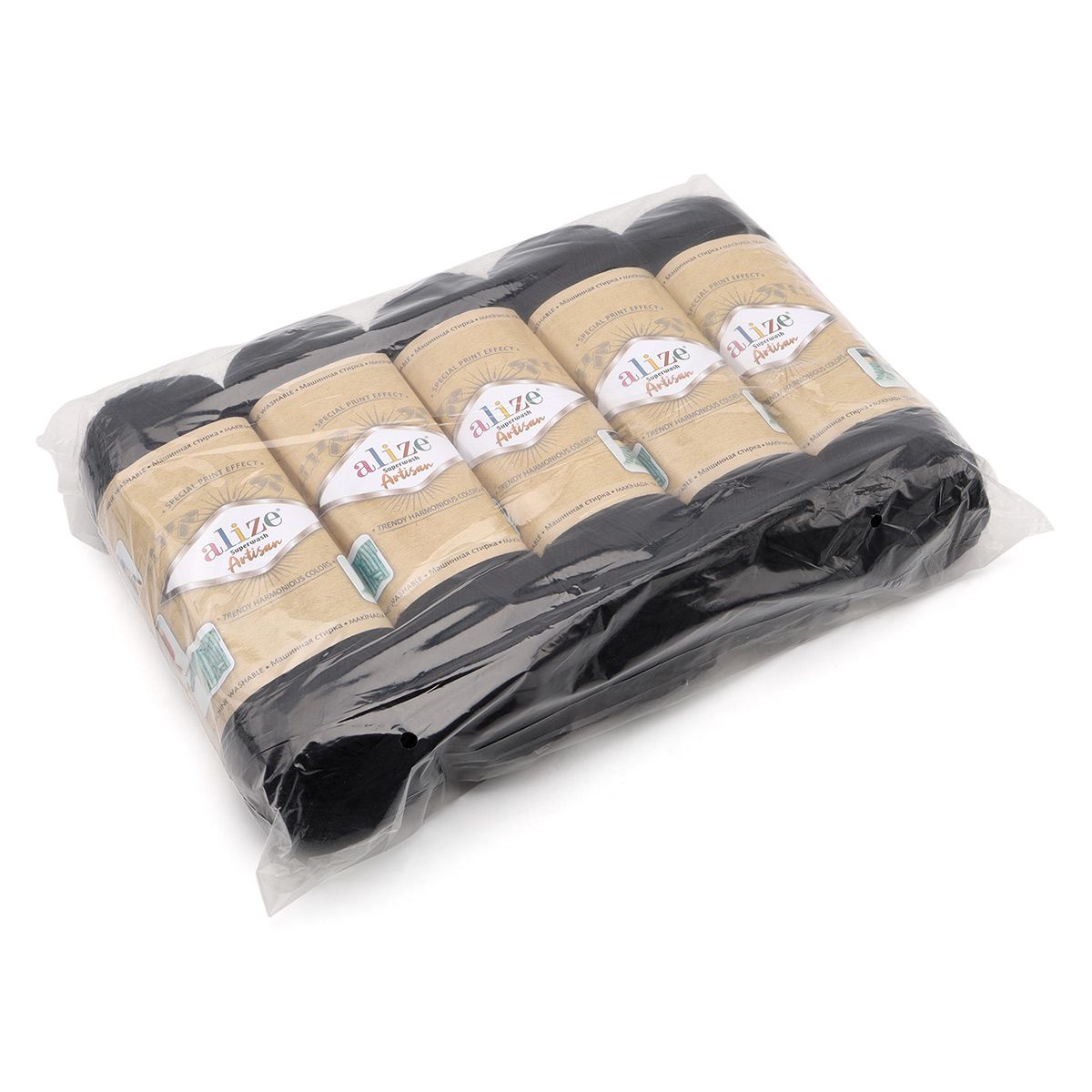 Пряжа Alize теплая тонкая для вязания одежды Superwash Artisan 100г 420м 5 шт 60 черный - фото 9