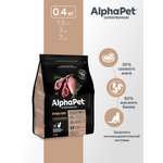 Сухой полнорационный корм AlphaPet с ягненком и индейкой для взрослых стерилизованных кошек и котов 0,4 кг