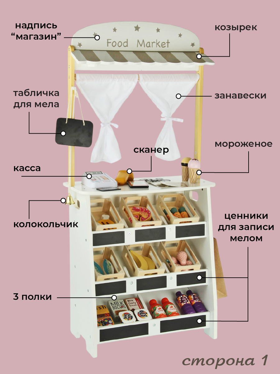 Игровой набор Lisa Doll прилавок, касса, продукты - фото 10