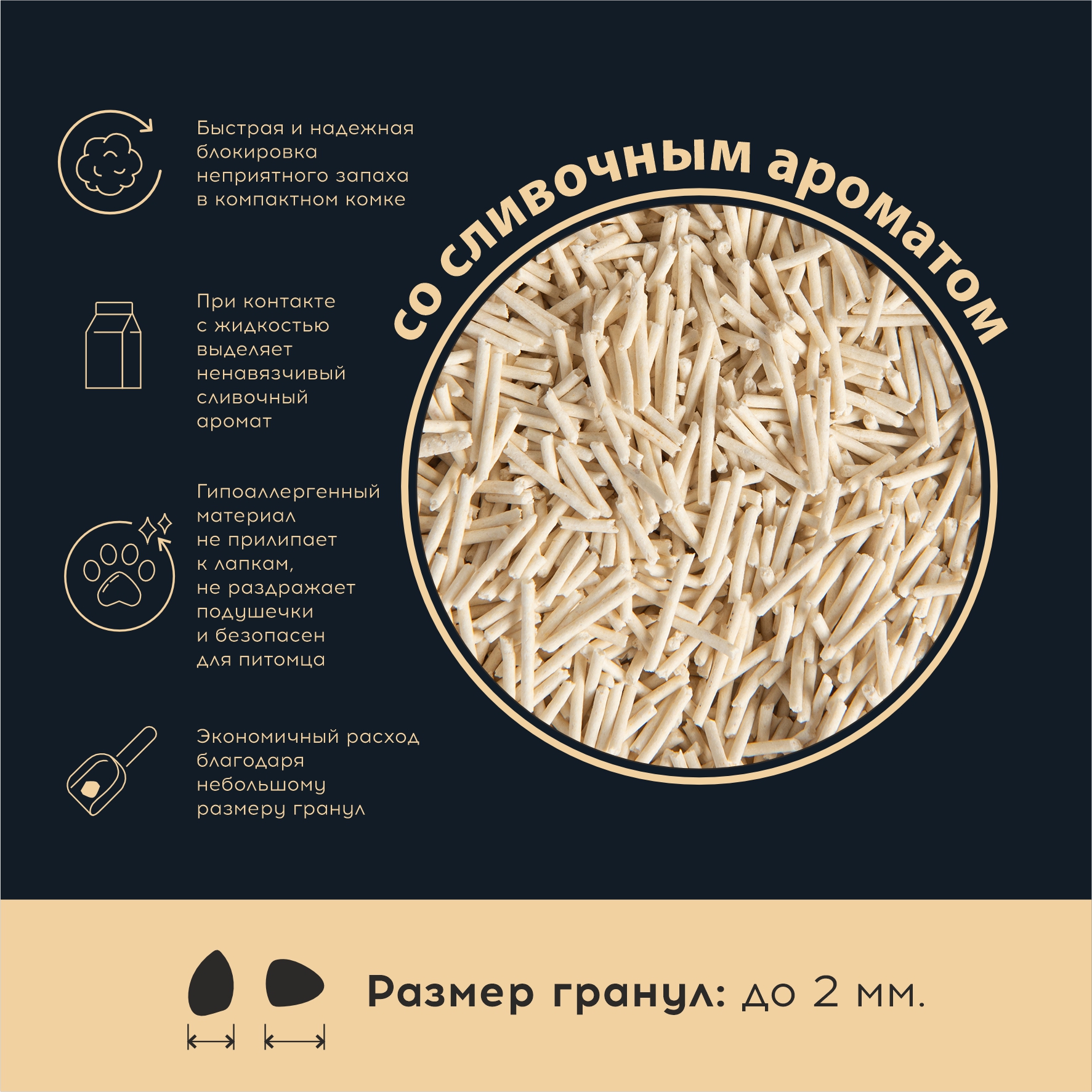 Наполнитель для кошачьего туалета Homzen Tofu Сливочный комкующийся 6л - фото 2