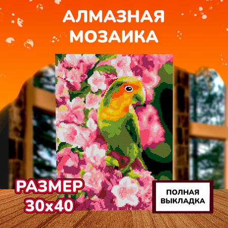 Алмазная мозаика LORI(колорит) Весенний попугайчик