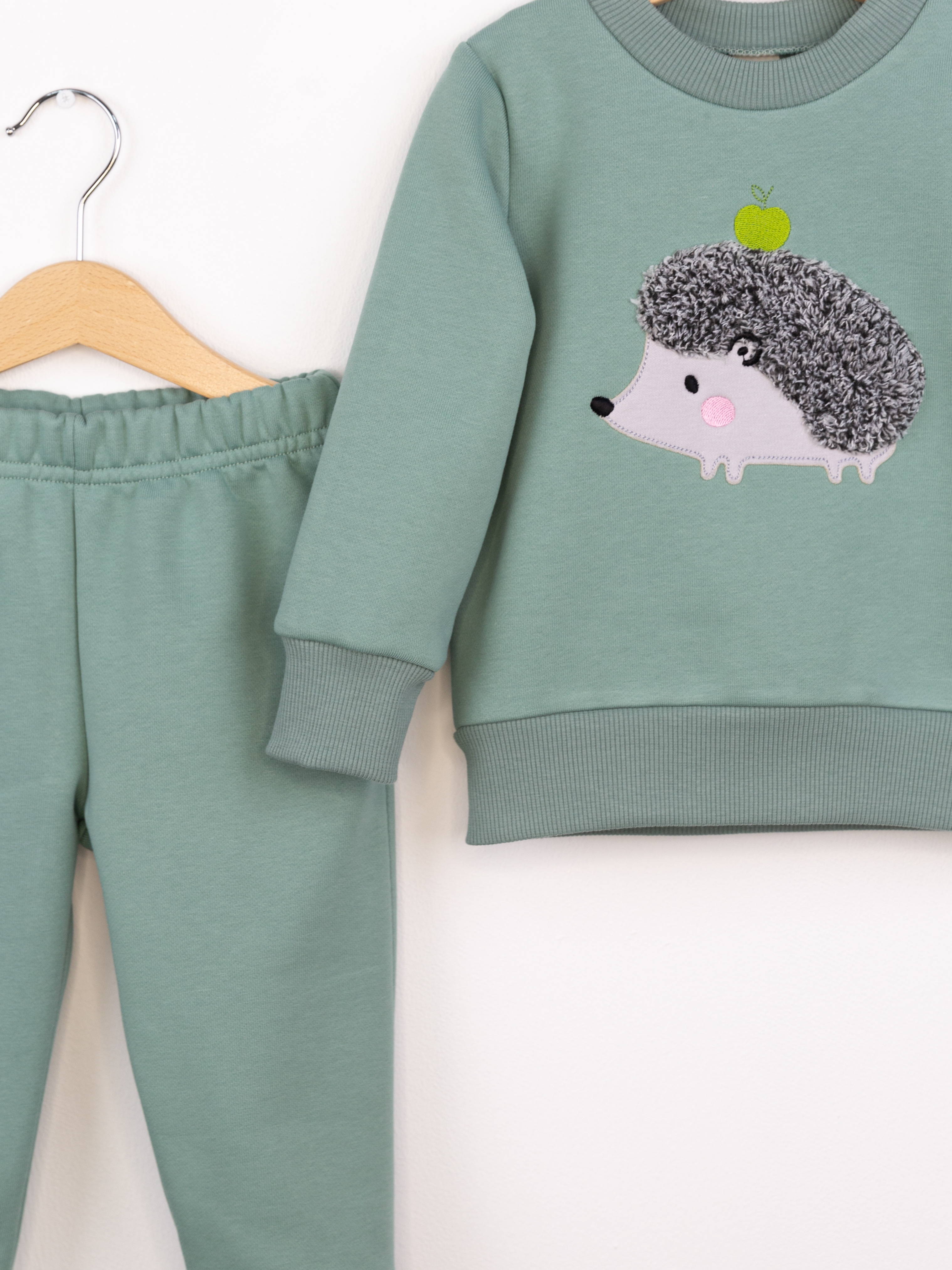 Свитшот и брюки Baby boom КД482/15-Ф микроначёс Ёжик полынь - фото 4