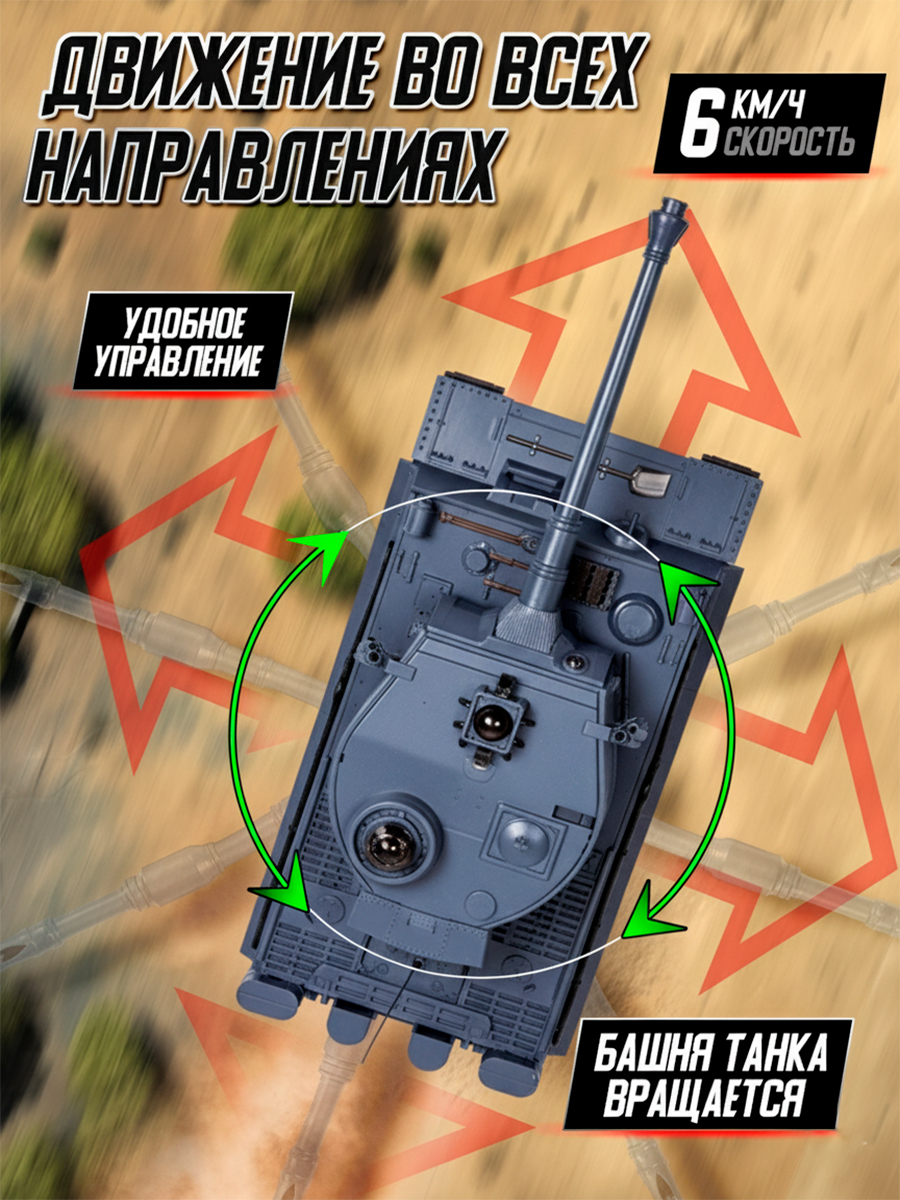 Танк РУ Mioshi 36 см стрельба по мишени - фото 2