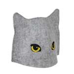 Шапка банная ГлавБаня Кошка с вышивкой войлок серый синтетический