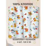 Пелёнка Делоникс ситец 90х120 см 4 шт.