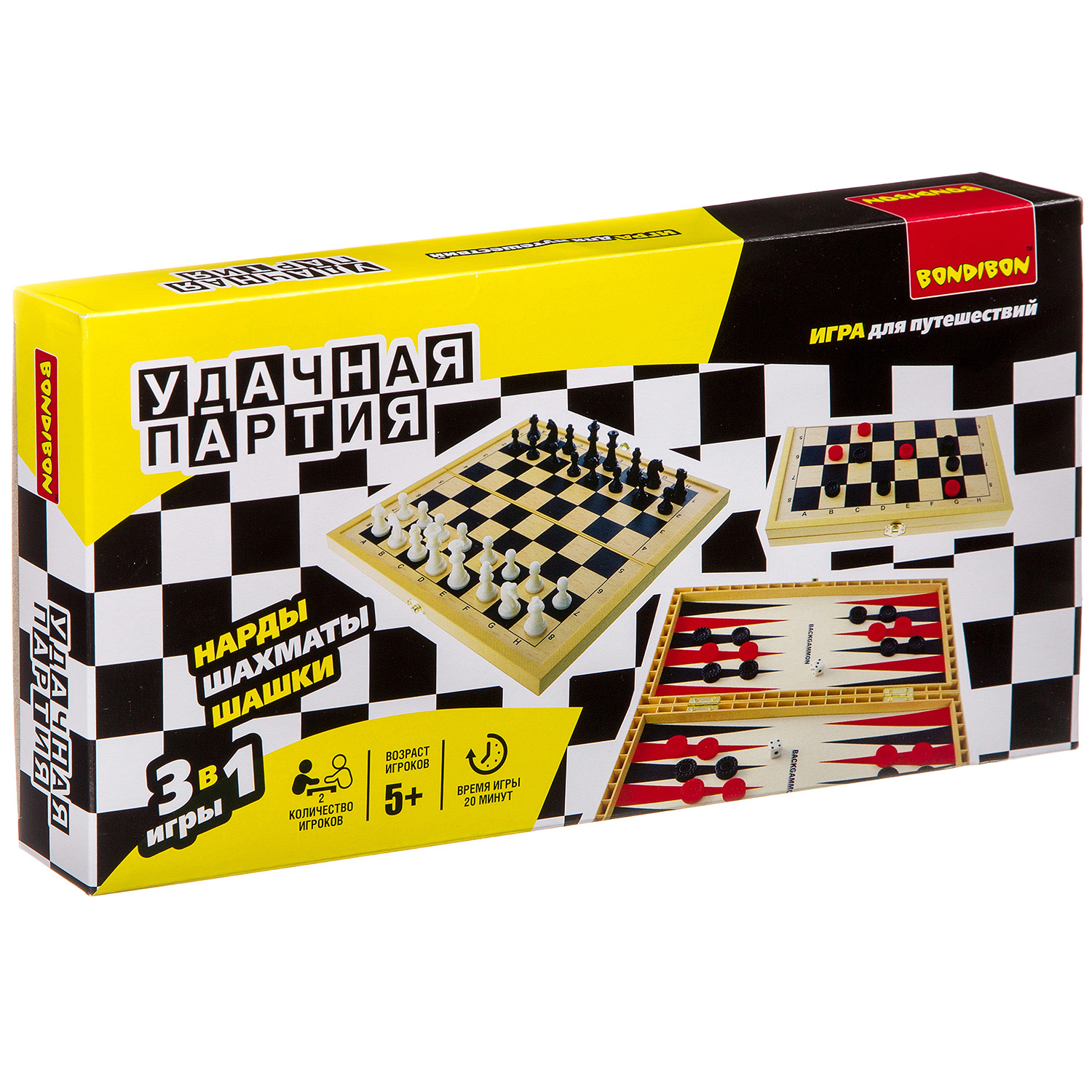 Настольная игра Bondibon 5+ Шахматы, шашки, нарды - фото 3
