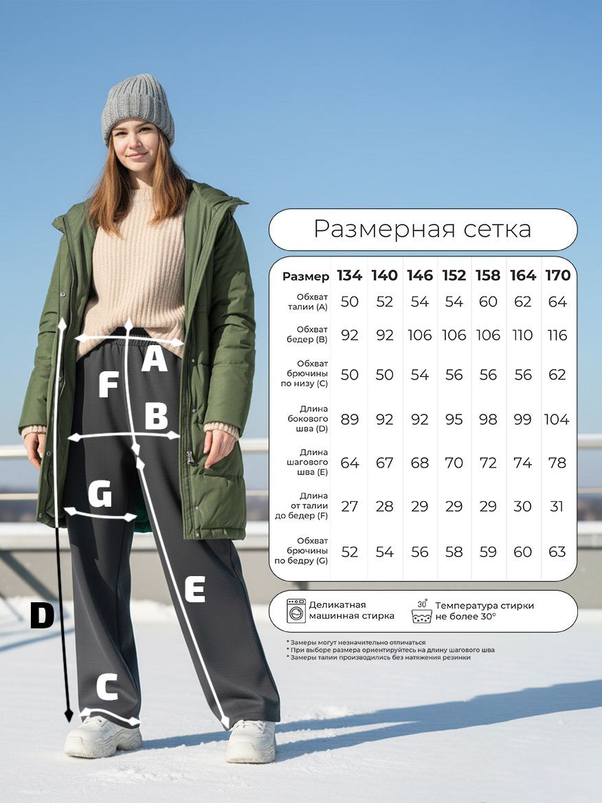 Брюки-палаццо СИНЯЯ МОДА WF1011-H39 - фото 12