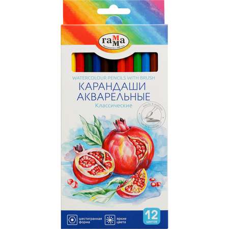 Карандаши акварельные ГАММА 12 шт.