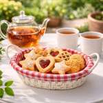 Корзинка плетеная ё красно-белая