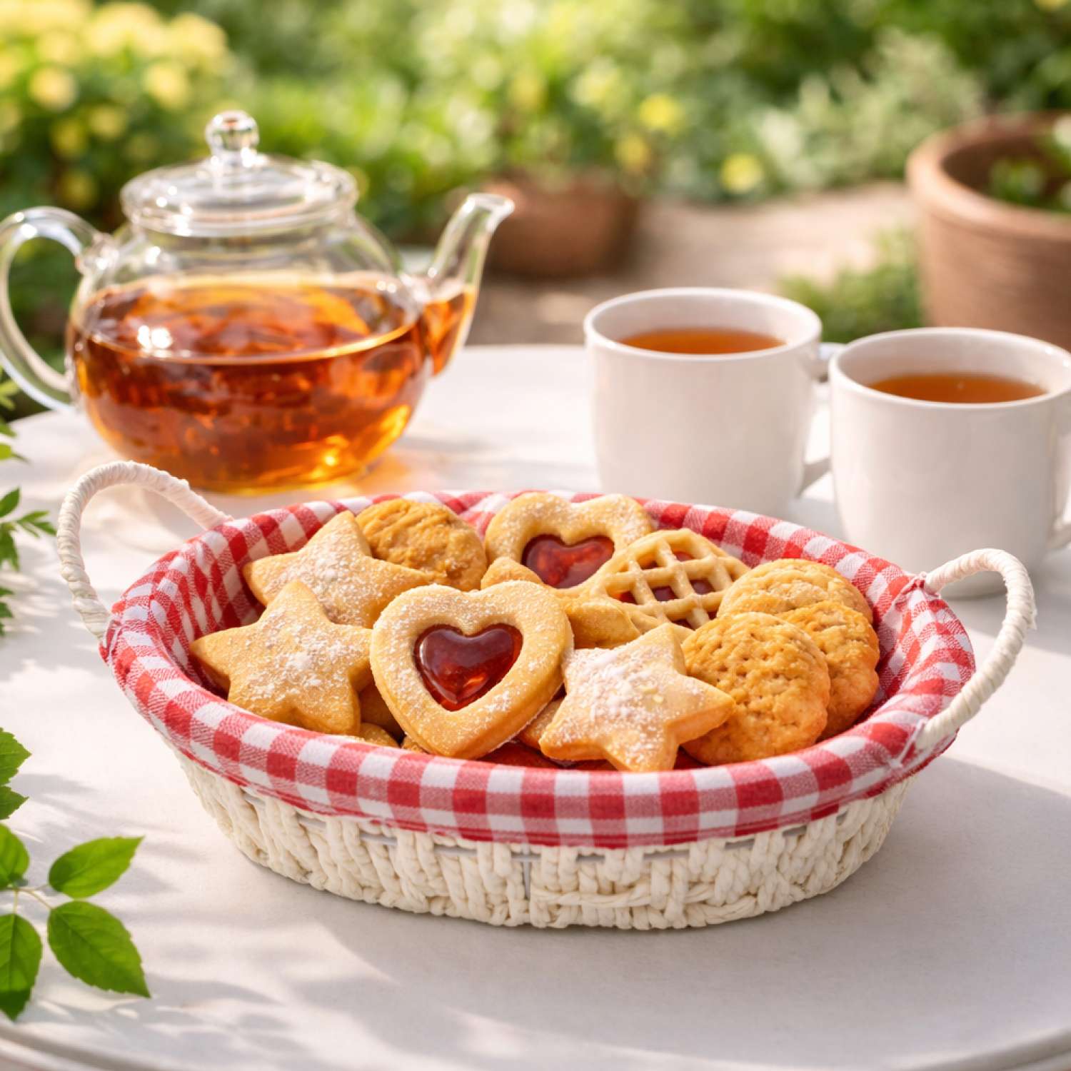 Корзинка плетеная ё красно-белая - фото 1