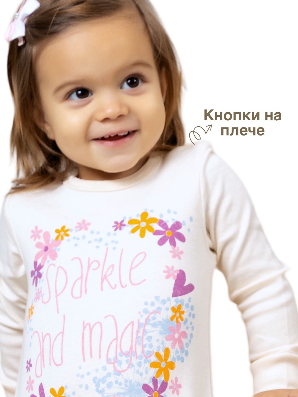 Комбинезон Clever. Комбинезон/SS2023-026_молочный_цветы - фото 4