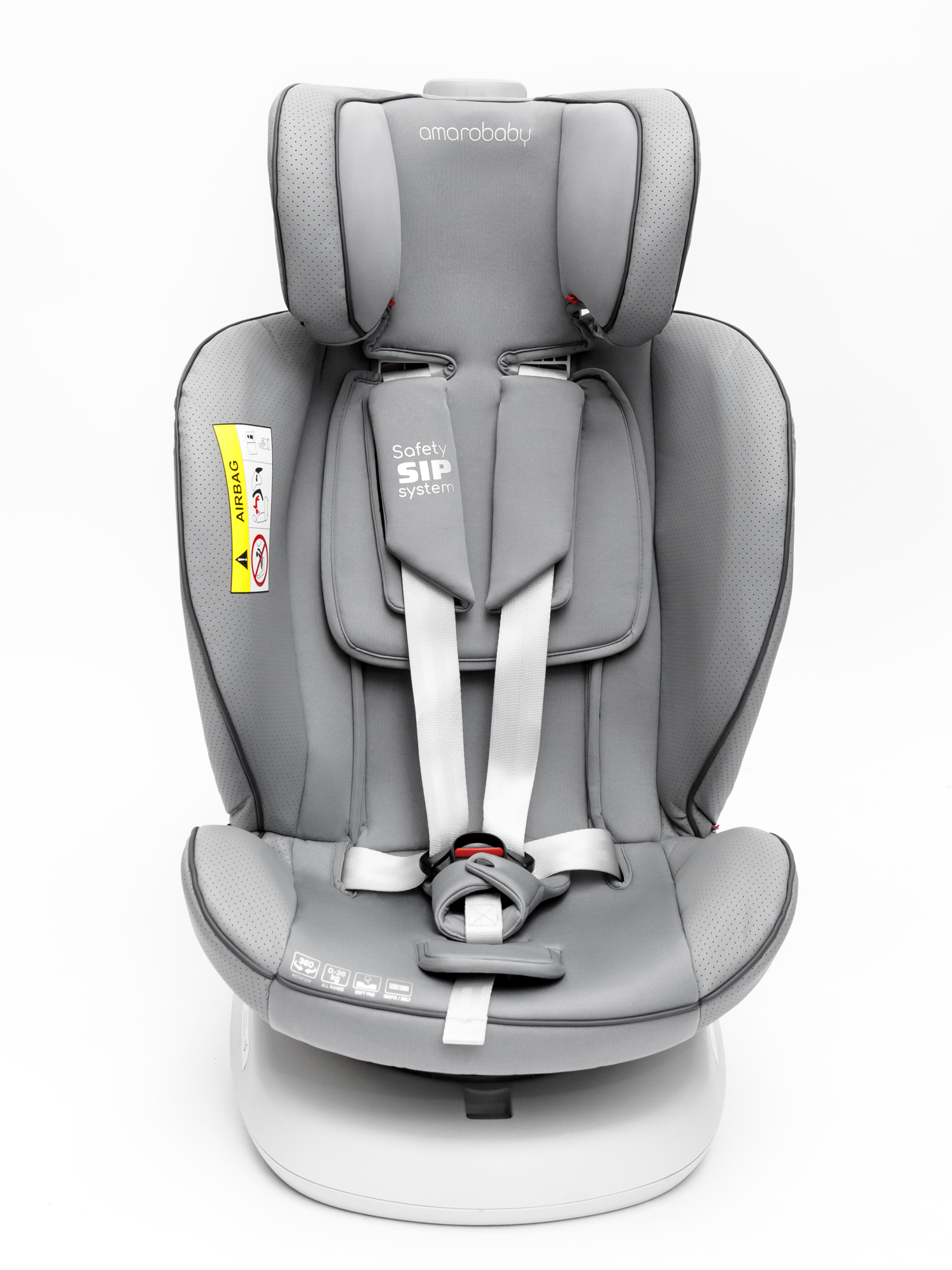 Автокресло Amarobaby Champion Isofix 0+/1/2/3 (0-36 кг) серый - фото 25