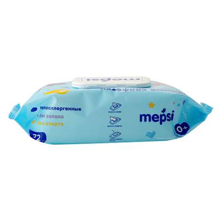 Влажные салфетки Mepsi 72 шт.