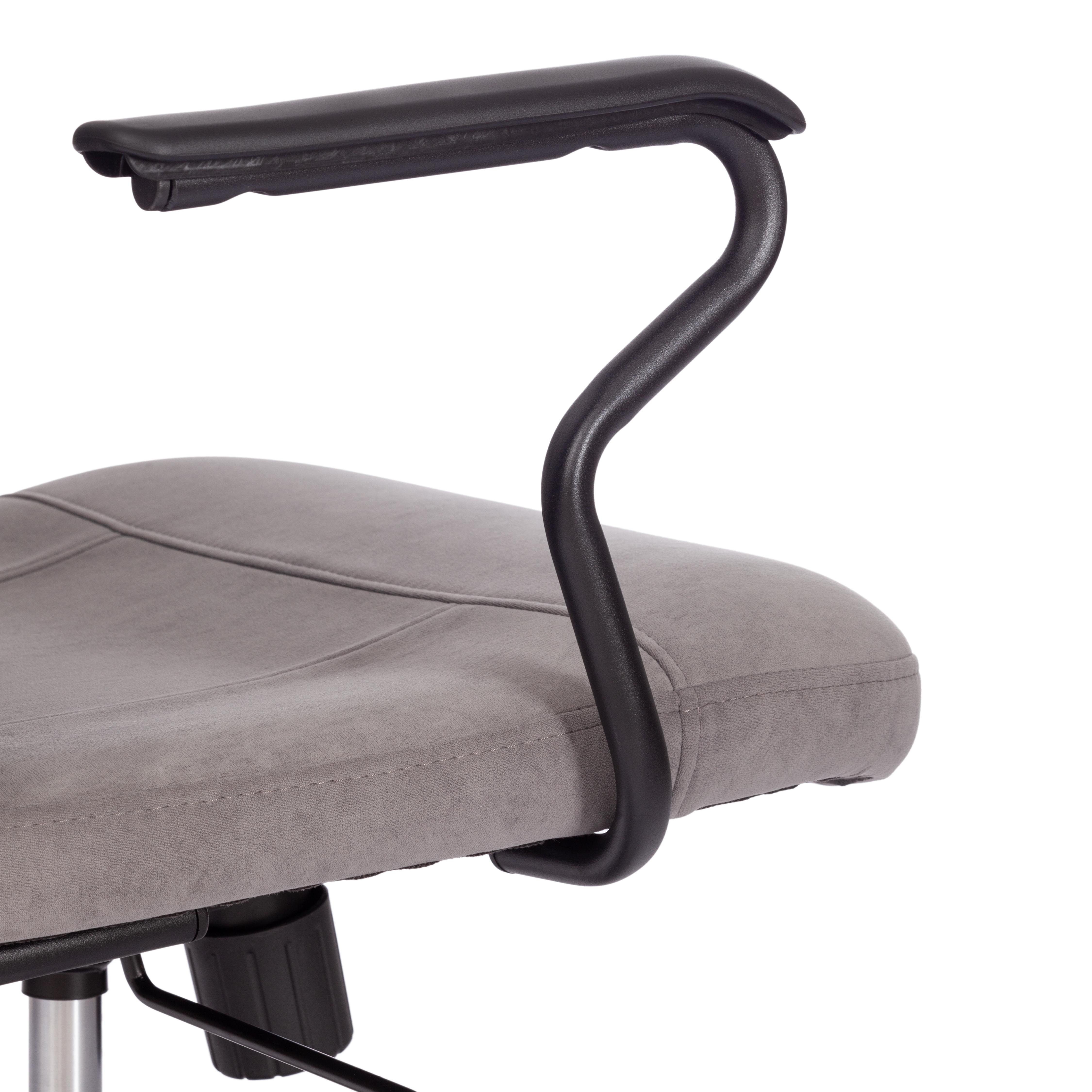 Компьютерное кресло TETCHAIR флок ткань серый - фото 13