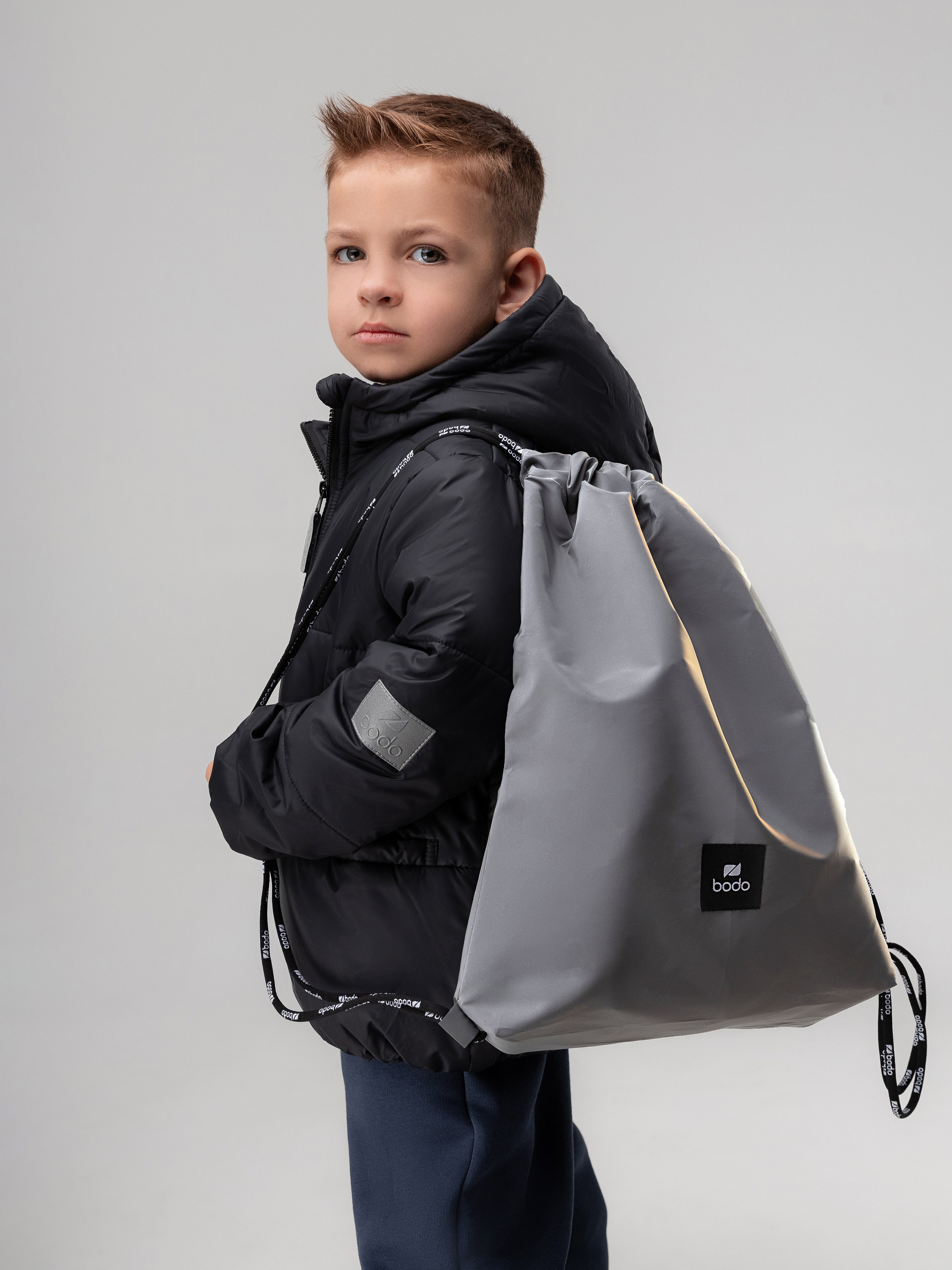Мешок для обуви Bodo 34-25_серый светоотражающий - фото 1